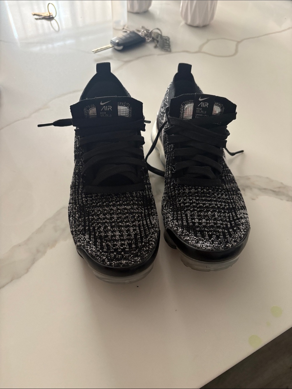 Nike Vapormax Flyknit Sneakers - Black & White ores men’s size 7